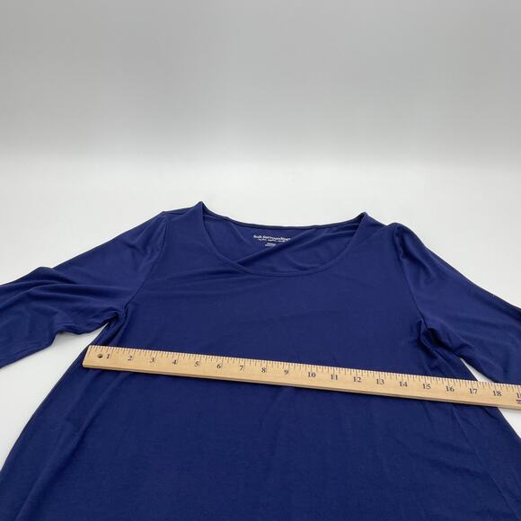 SOFT SURROUNDINGS Womens T- Shirt Size M Blue Classic Long Sleeve Relaxed Fit - Picture 5 of 6